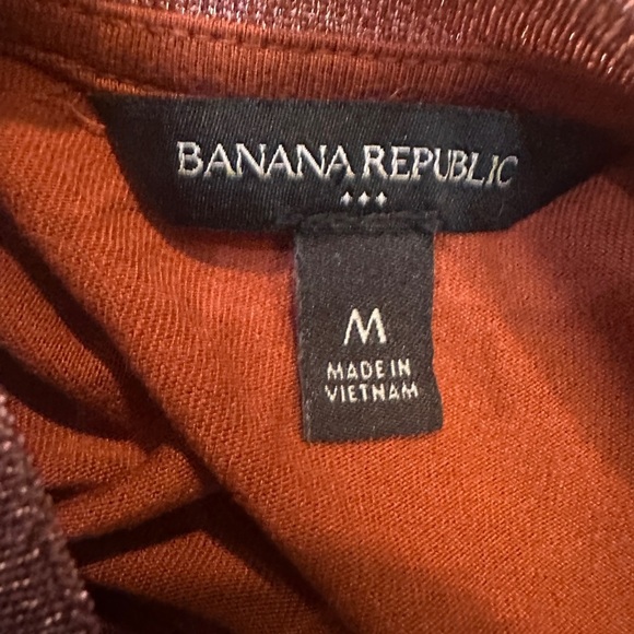 Banana Republic M Rust Sleeveless Tank Top Sparkle Trim Rayon Viscose Shirt - Picture 8 of 9